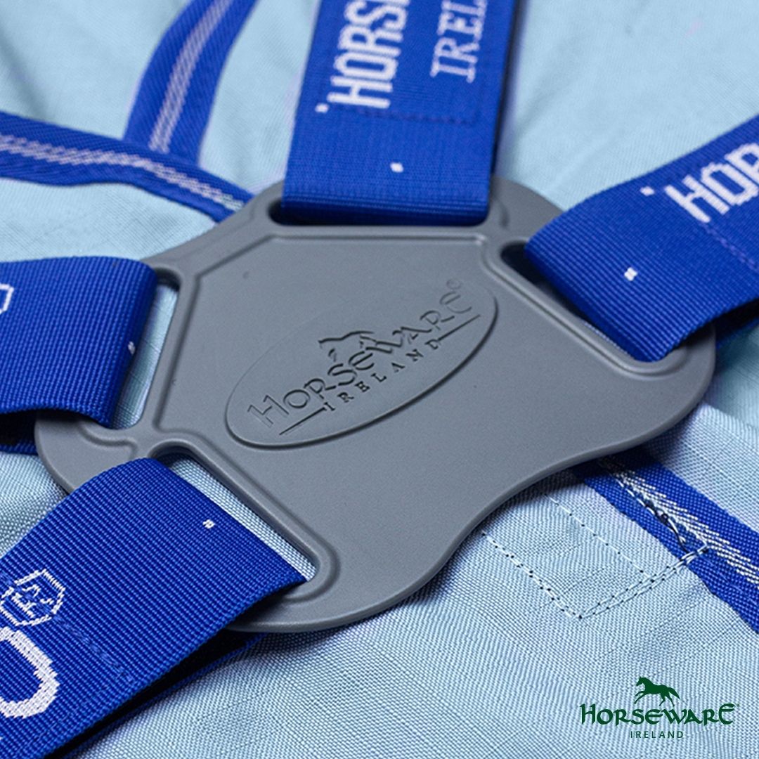 Horseware Amigo Pony Ripstop Hoody Rug in Azure Blue, Strong Blue & Silver