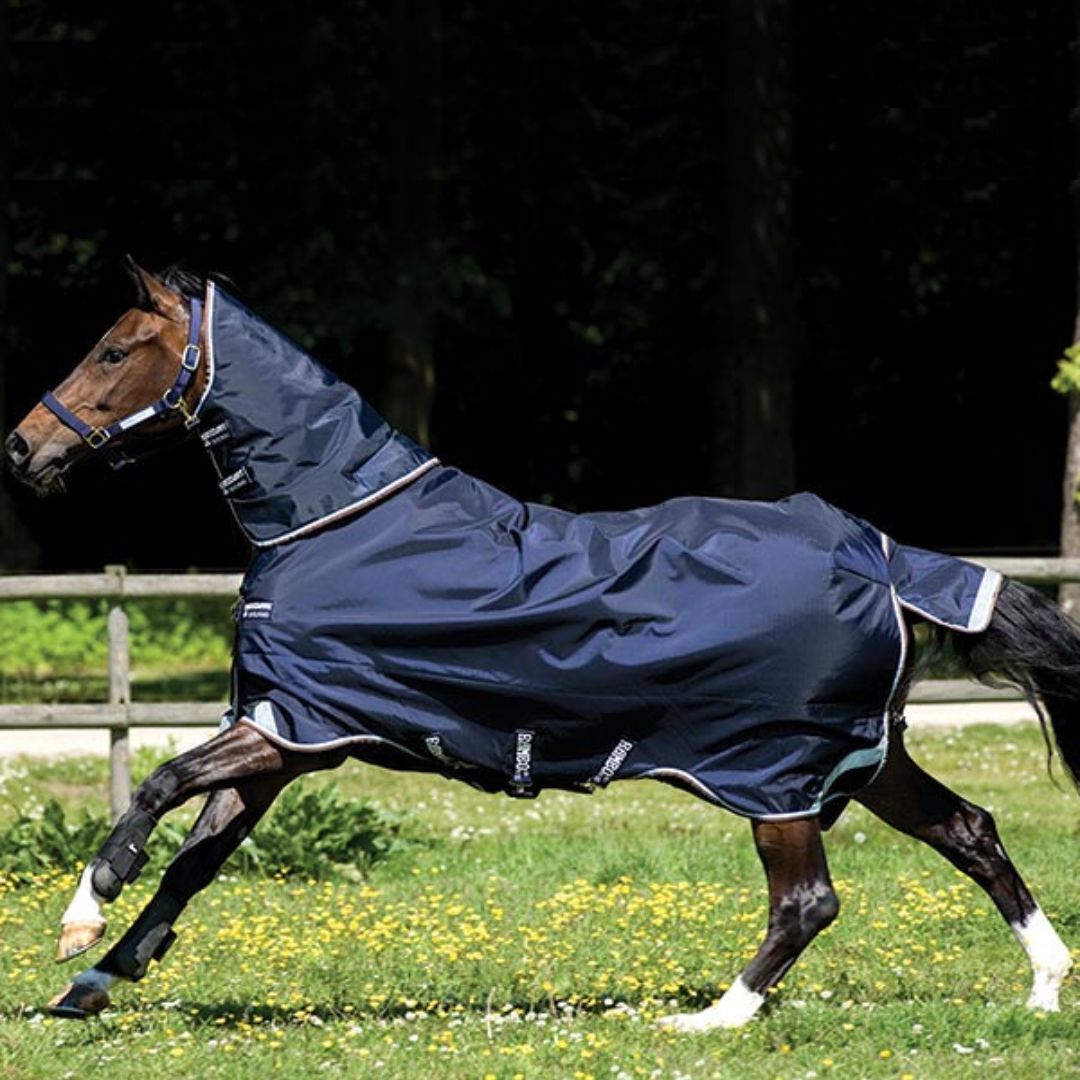 Horseware Rambo Duo Heavy Turnout Rug in Navy & Blue (400g)