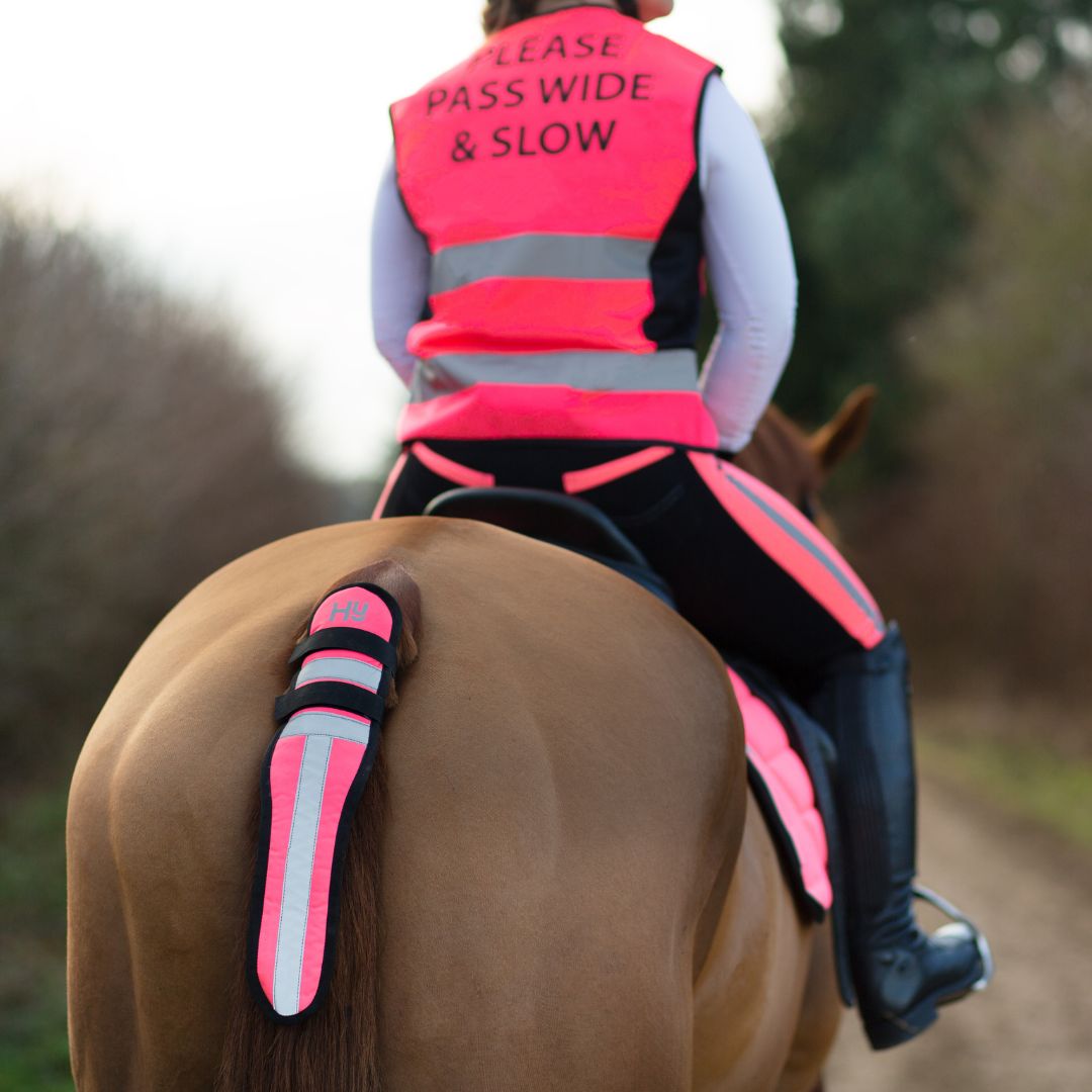 Hy Equestrian HyViz Please Pass Wide & Slow Waistcoat in Pink