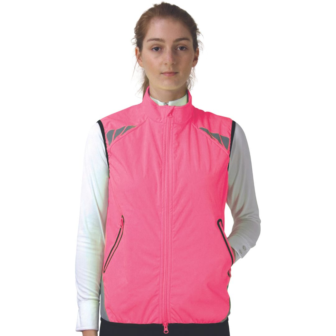 Hy Equestrian HyViz Please Pass Wide & Slow Waistcoat in Pink