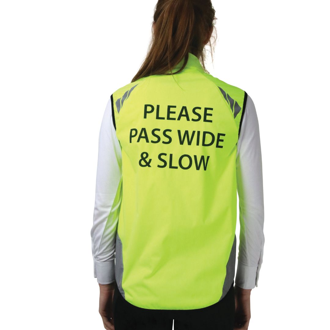 Hy Equestrian HyViz Please Pass Wide & Slow Waistcoat in Yellow