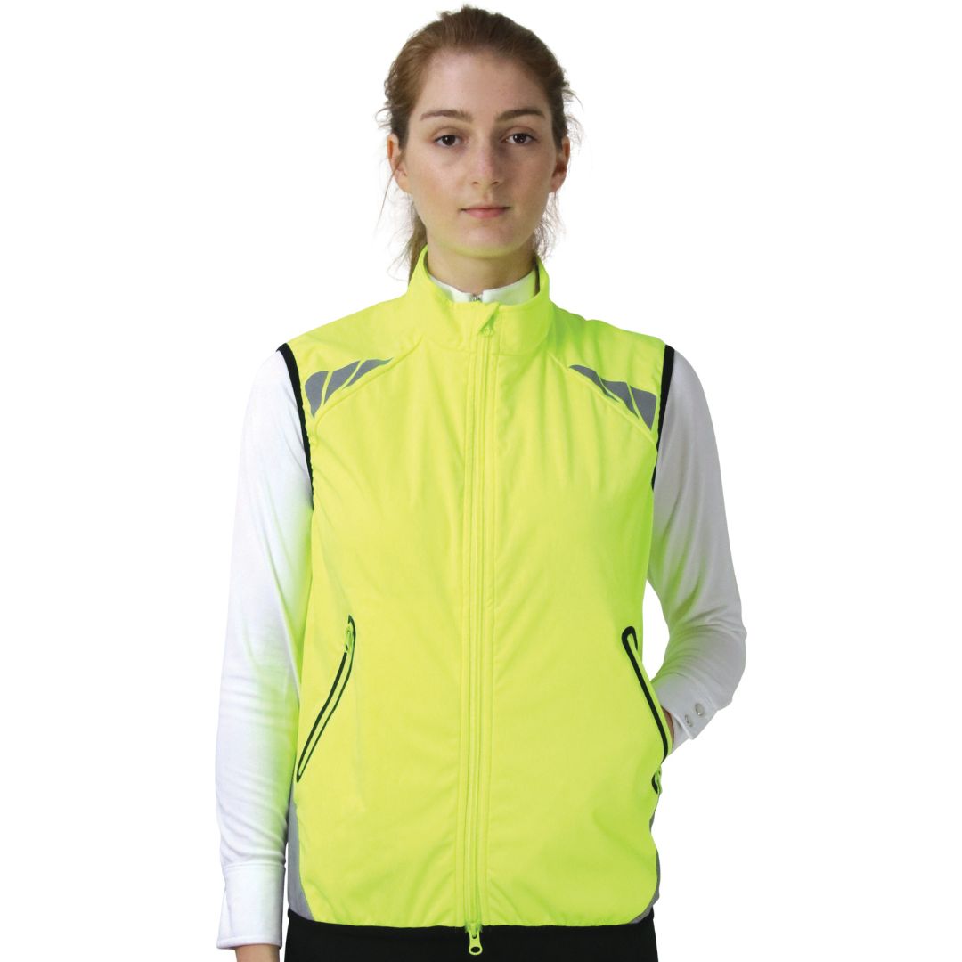 Hy Equestrian HyViz Please Pass Wide & Slow Waistcoat in Yellow