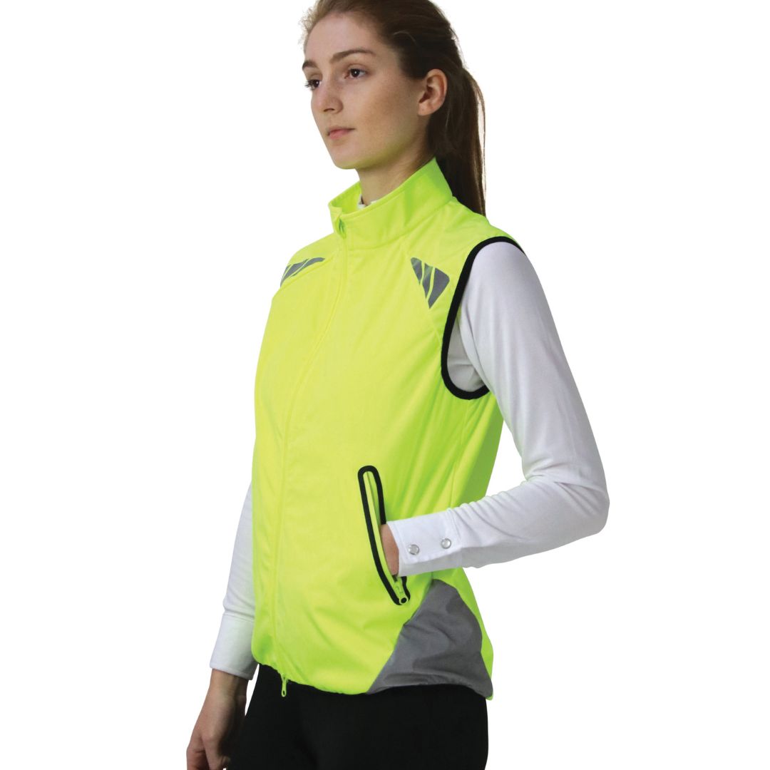 Hy Equestrian HyViz Please Pass Wide & Slow Waistcoat in Yellow