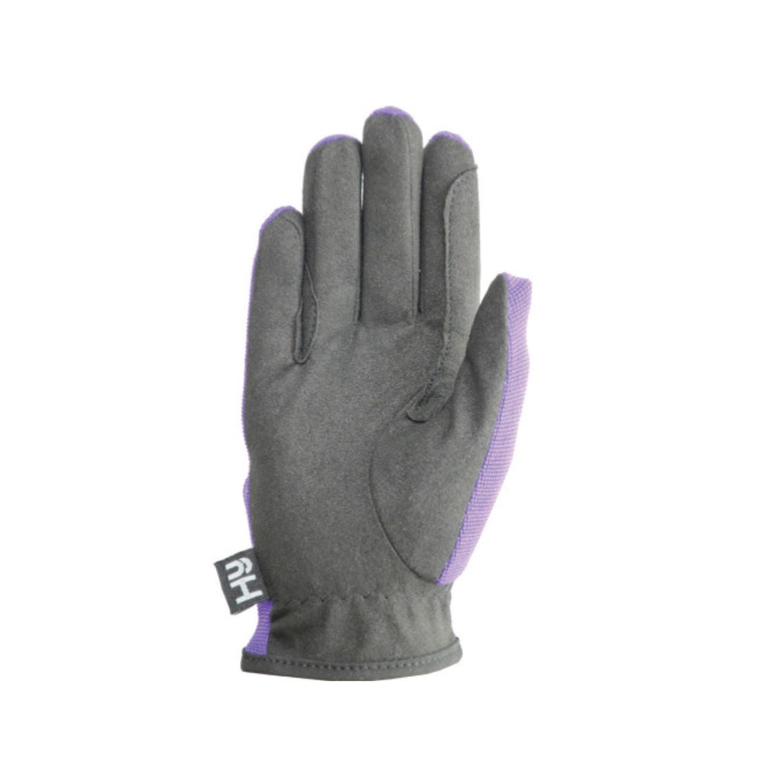 Hy Equestrian Kids Every Day Two Tone Riding Gloves in Black & Purple