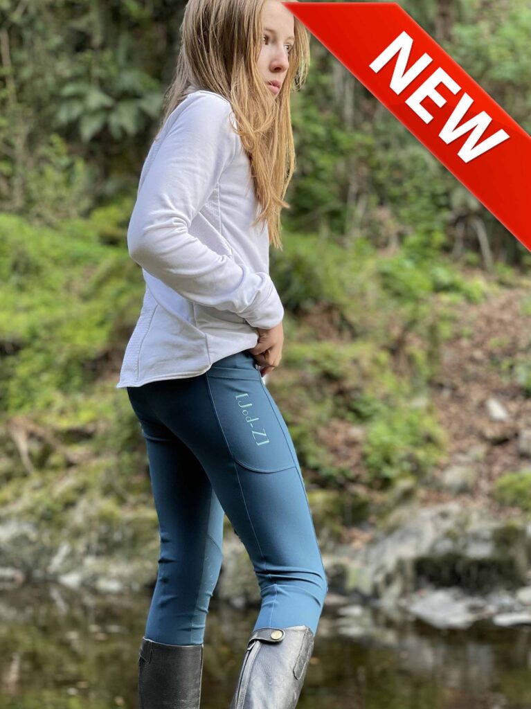 Jod-Z Kids Equestrian Riding Leggings in Petrol Blue