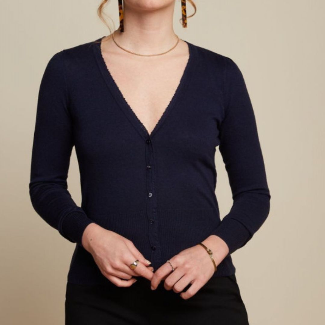 King Louie Women's Cardigan V Cocoon in Blue
