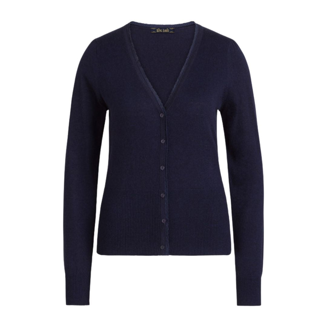King Louie Women's Cardigan V Cocoon in Blue