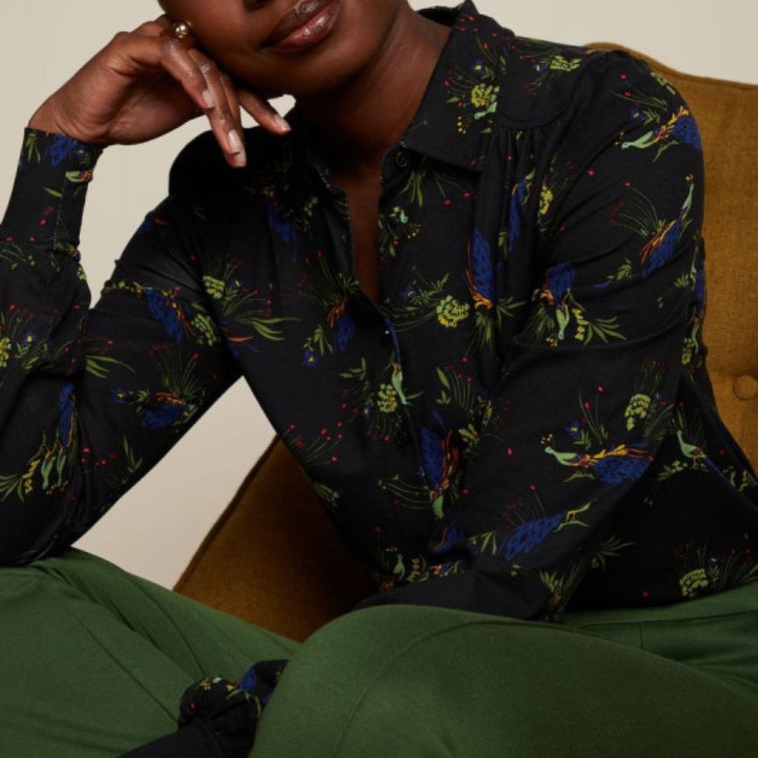 King Louie Women's Carine Blouse Radiant in Black