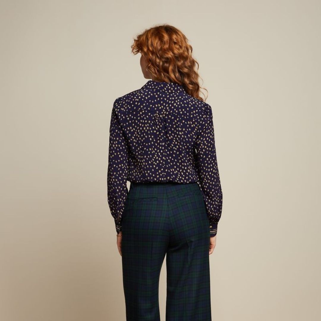 King Louie Women's Maisie Blouse Abbey in Ink Blue