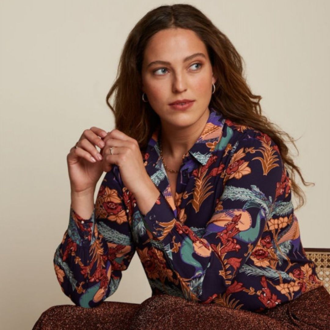 King Louie Women's Maisie Blouse in Manhattan Blue
