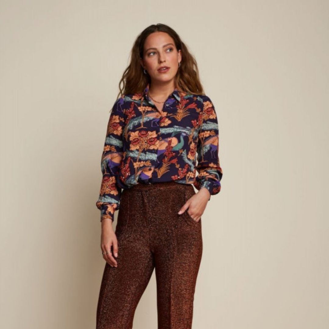 King Louie Women's Maisie Blouse in Manhattan Blue