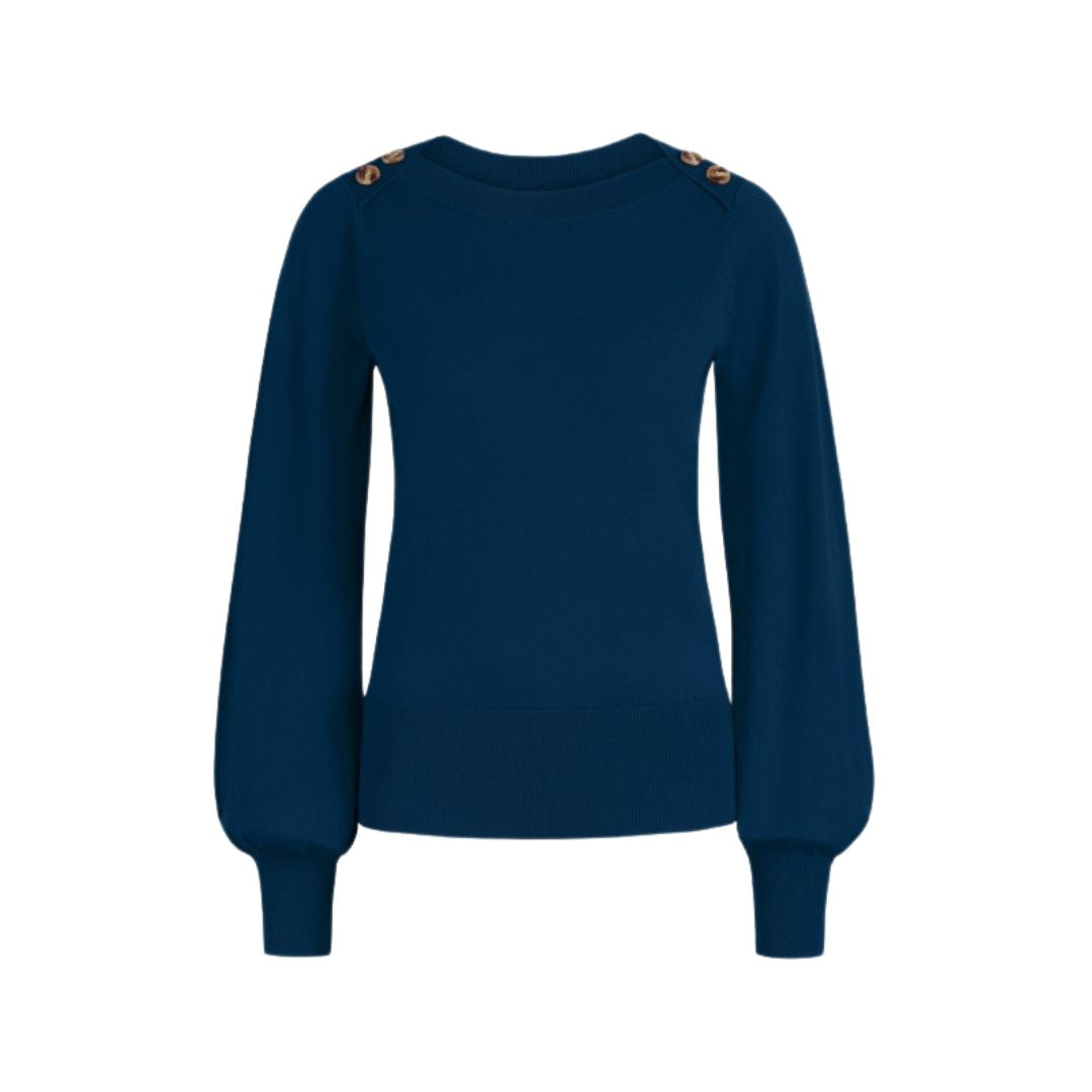 King Louie Women's Marie Bell Top Cottonclub in Sailor Blue