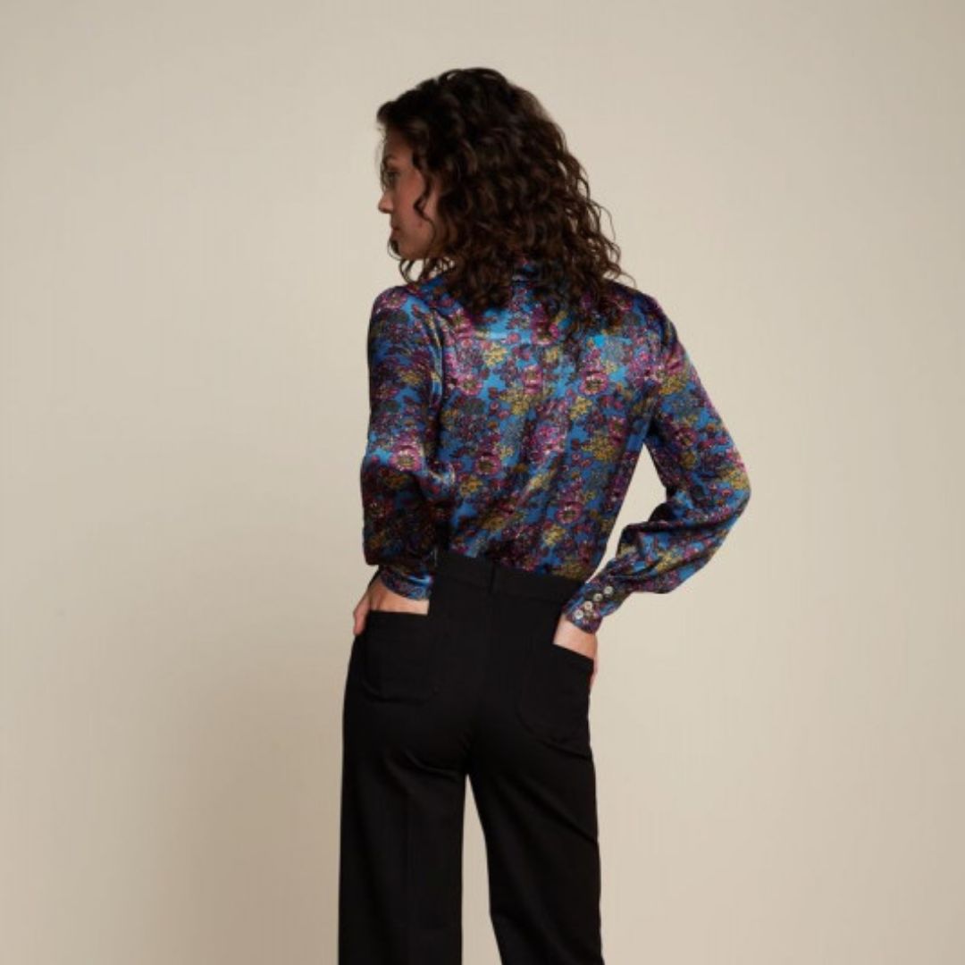 King Louie Women's Tex Blouse in Parade China Blue