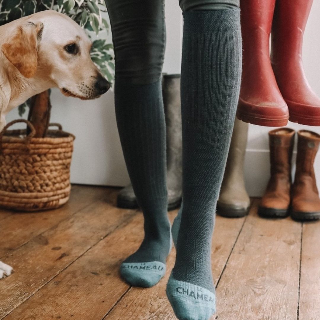 Le Chameau Iris Socks in Vert Fonce