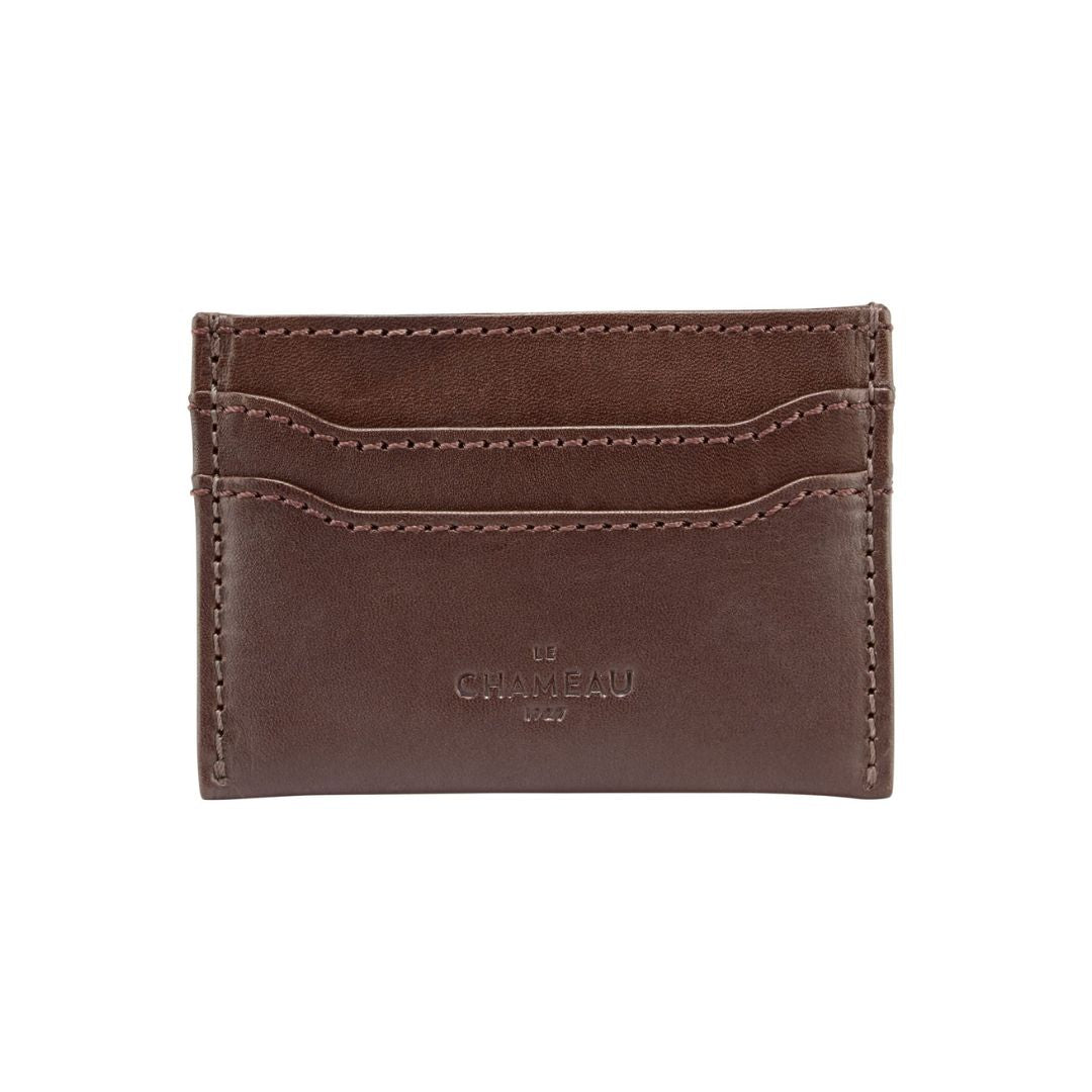 Le Chameau Licence Wallet & Card Wallet Gift Set in Marron Fonce