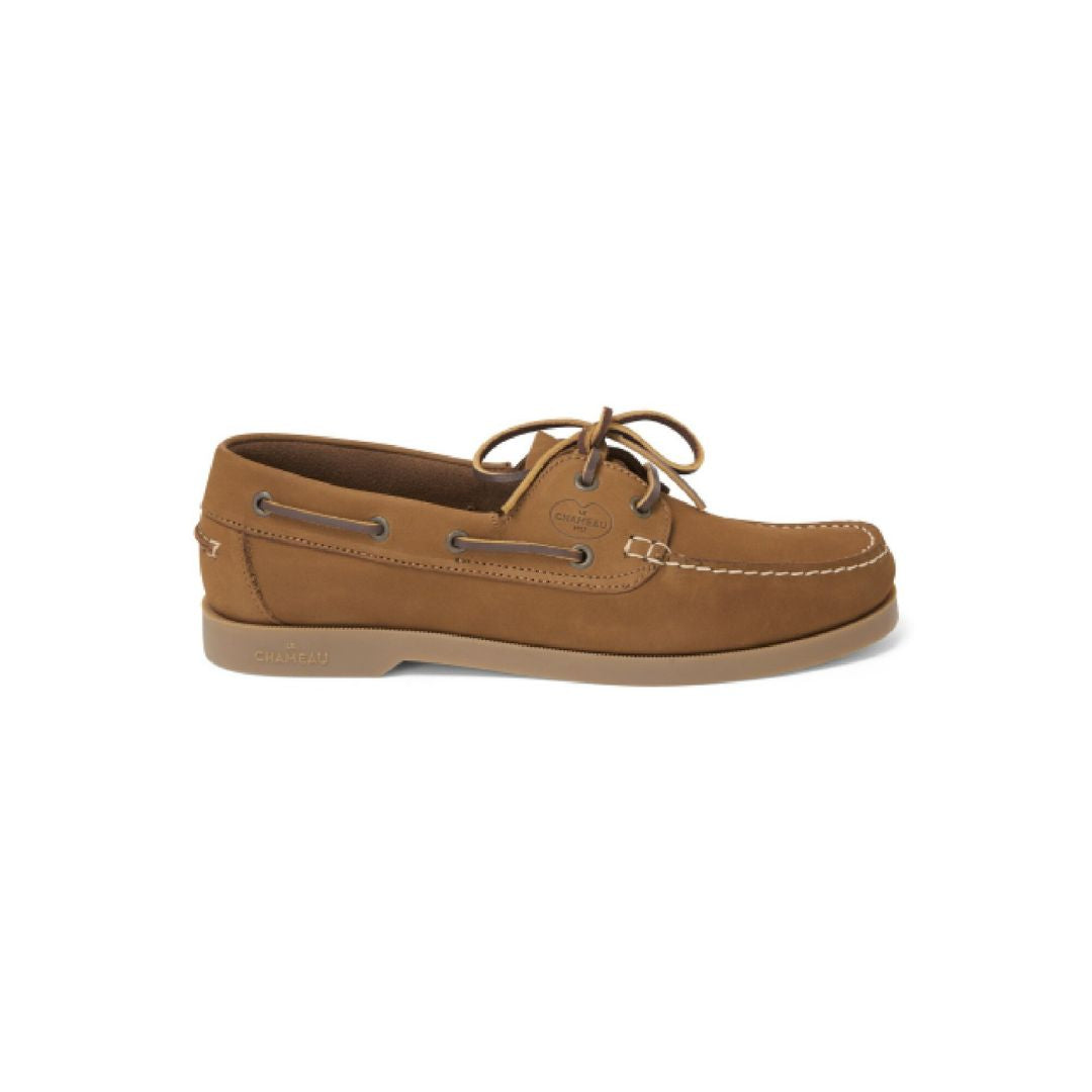 Le Chameau Men's Galion Nubuck Homme Deck Shoes in Tan