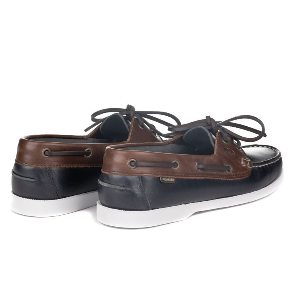 Le Chameau Women's Galion Femme Deck Shoe in Bleu/Marron