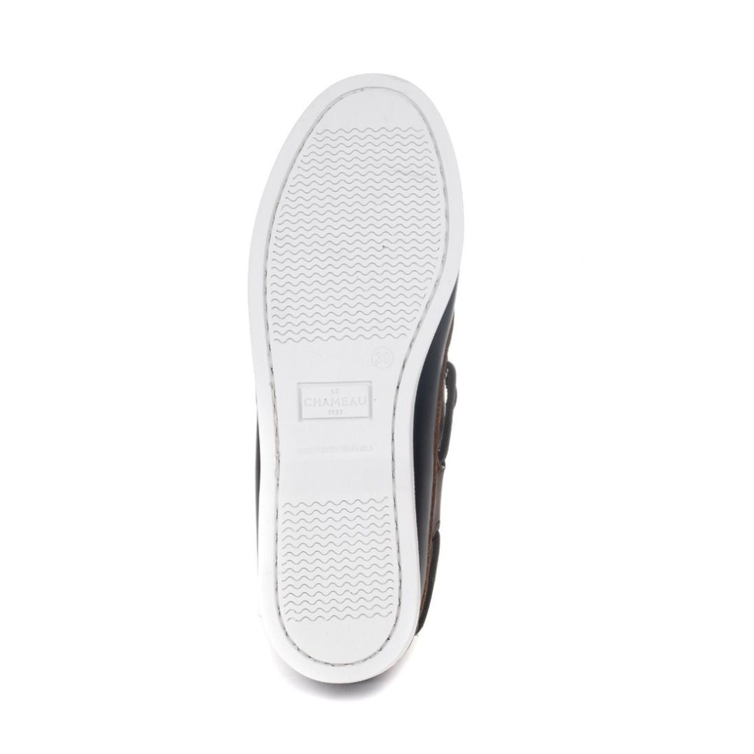 Le Chameau Women's Galion Femme Deck Shoe in Bleu/Marron