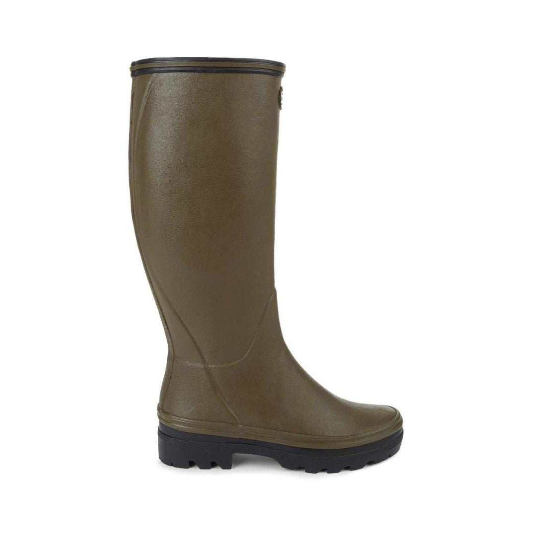 Le Chameau Women's Giverny Jersey Lined Wellington Boot in Vert Chameau