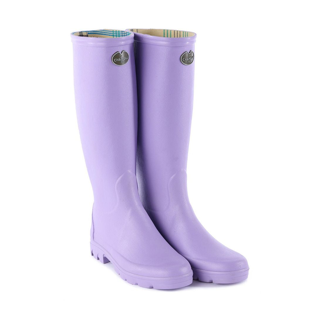 Le Chameau Women's Iris Jersey Lined Wellington Boots in Lila