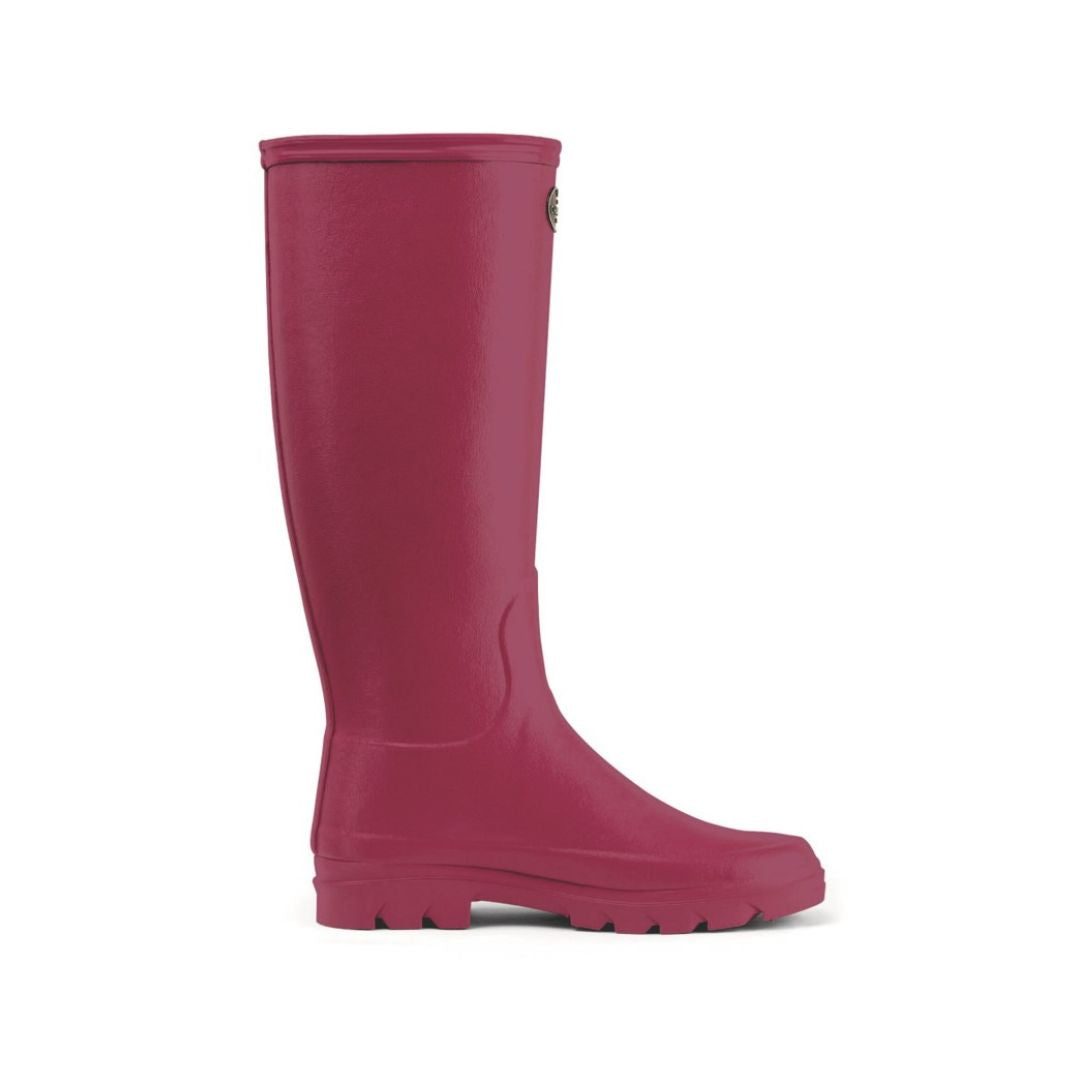 Le Chameau Women's Iris Jersey Lined Wellington Boots in Rose