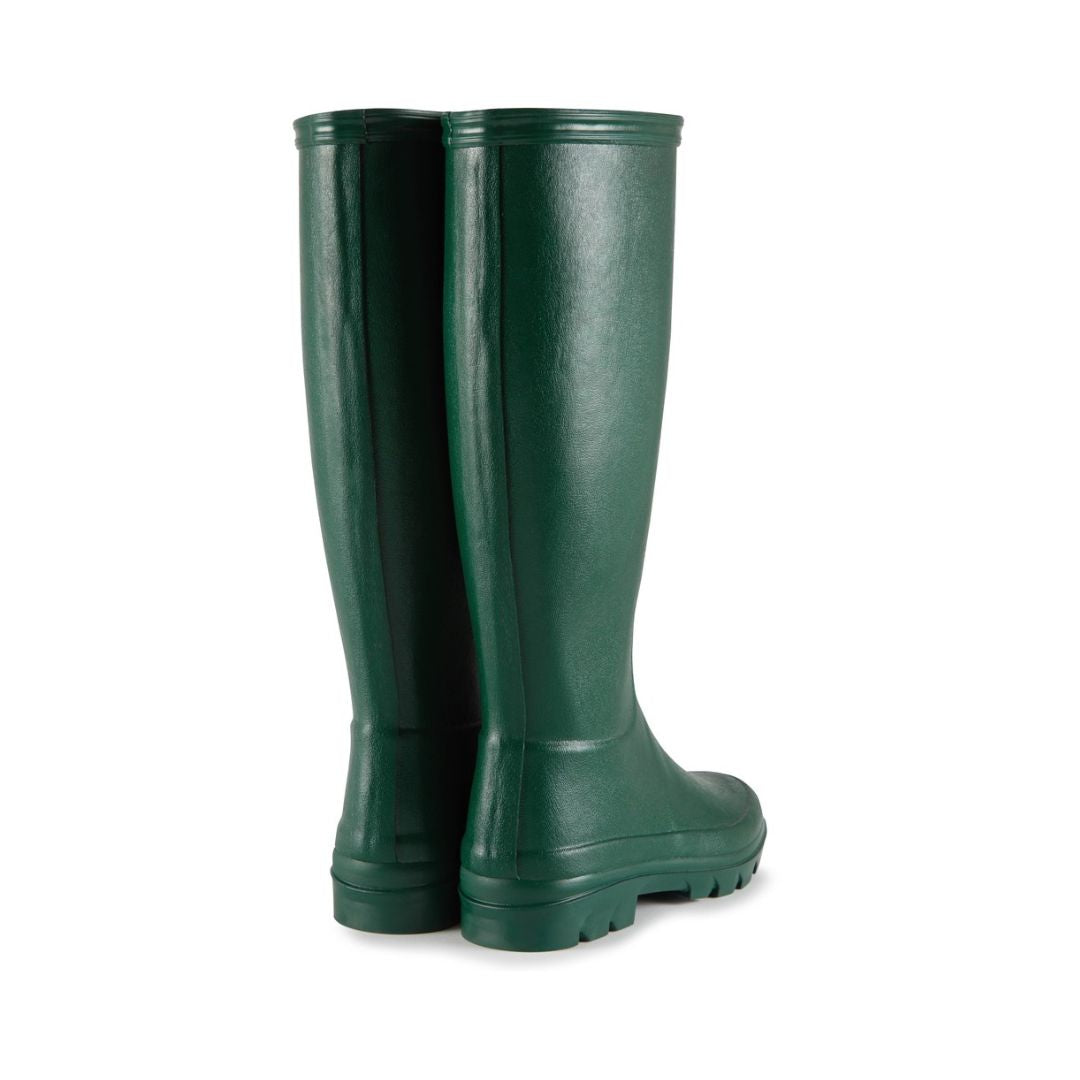 Le Chameau Women's Iris Jersey Lined Wellington Boots in Vert Foncé