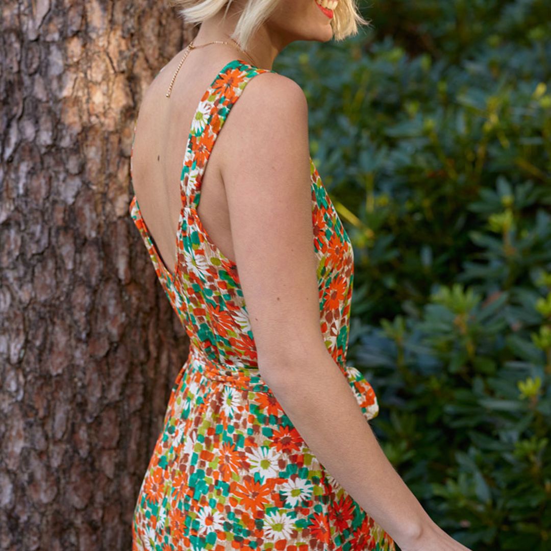 King Louie Women's Lenny Dress Keylime in Spicy Orange