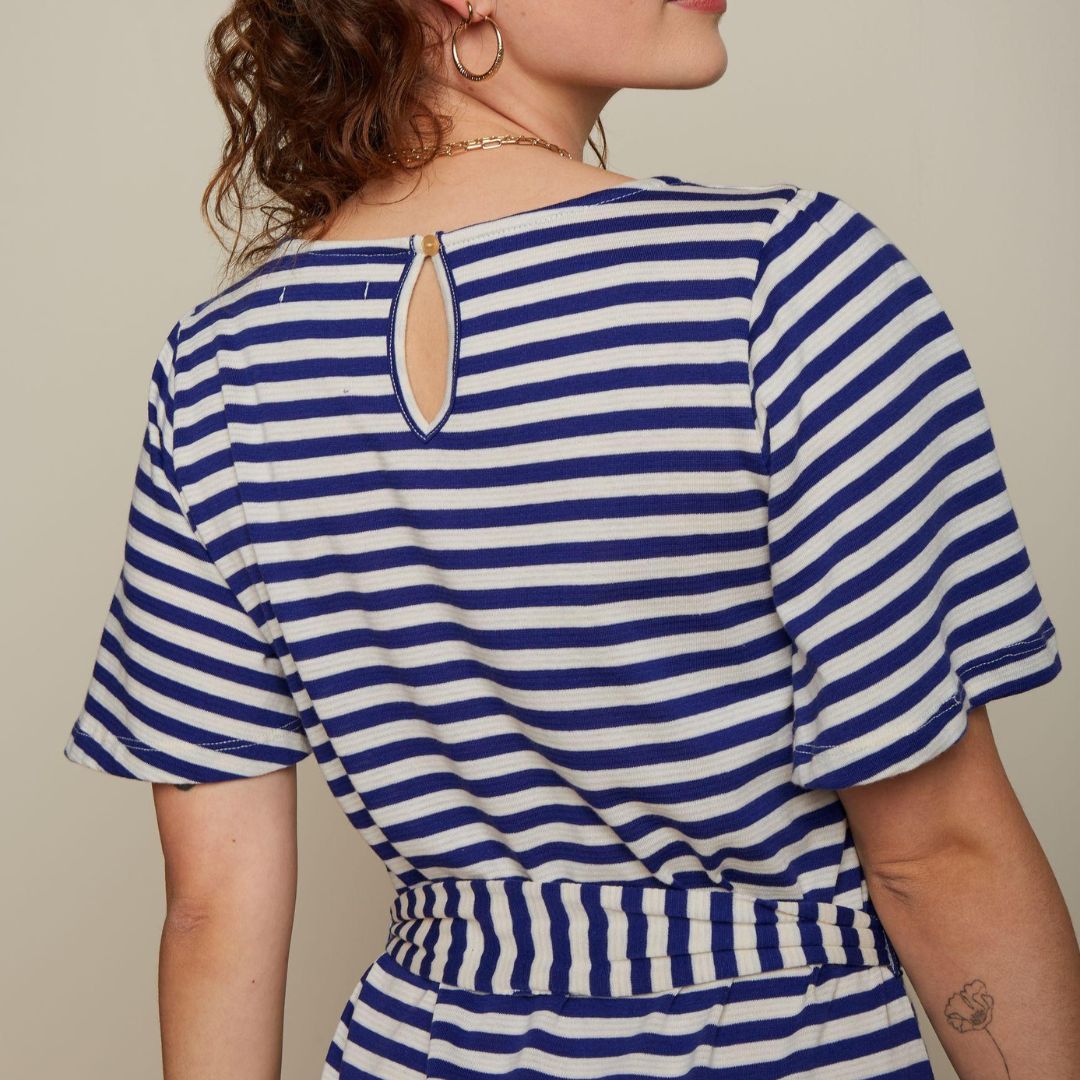 King Louie Women's Lizzie Tunic Dress Chopito Stripe in Deep Water