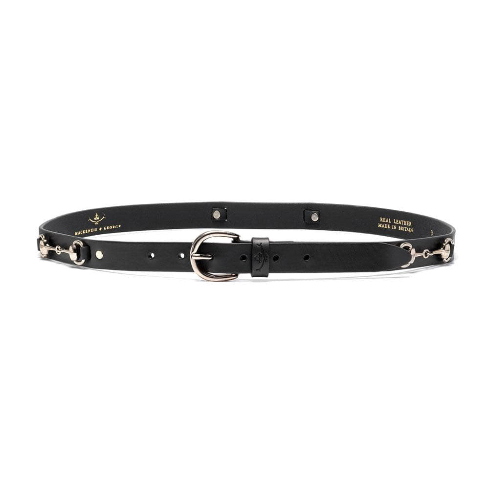 Mackenzie & George Women's Badminton Leather Belt in Black