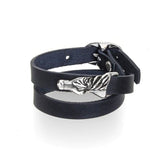 Mackenzie & George Crossed Horse Bracelet in Navy & Silver