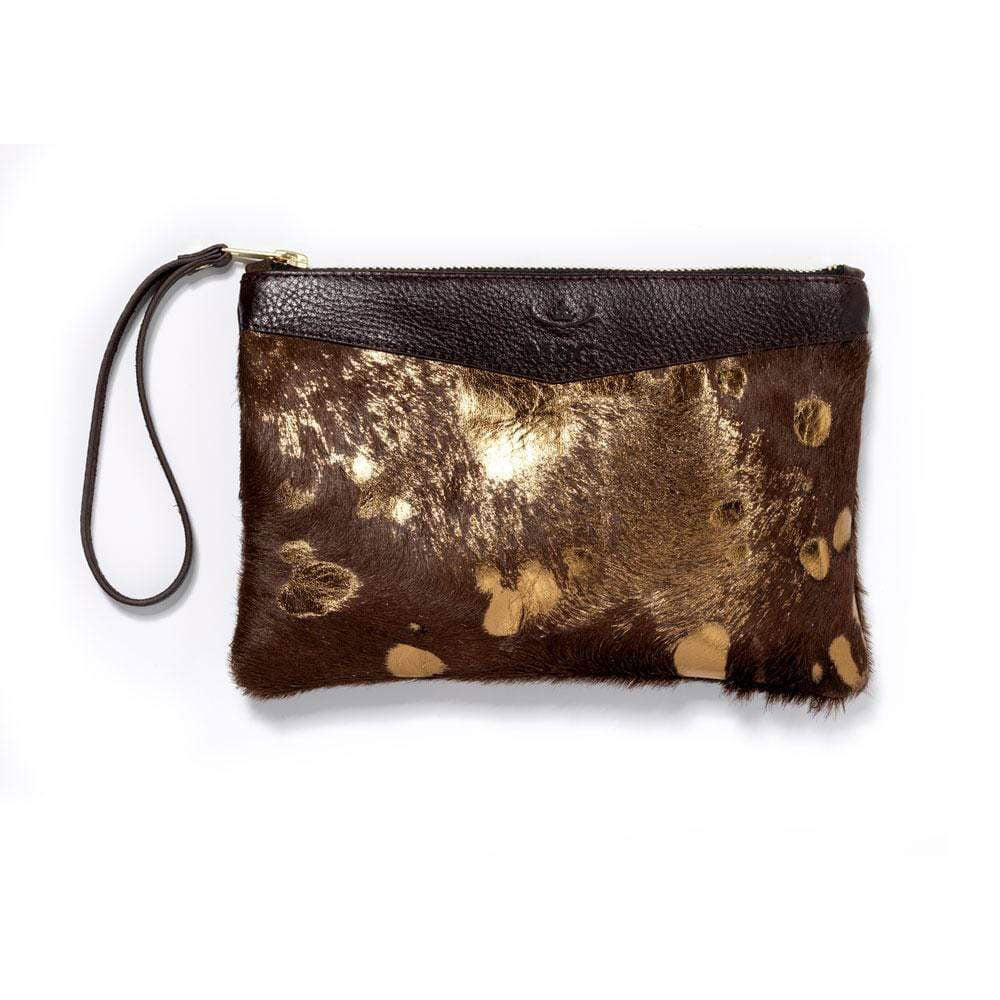 Mackenzie & George Tetbury Clutch in Chocolate & Bronze