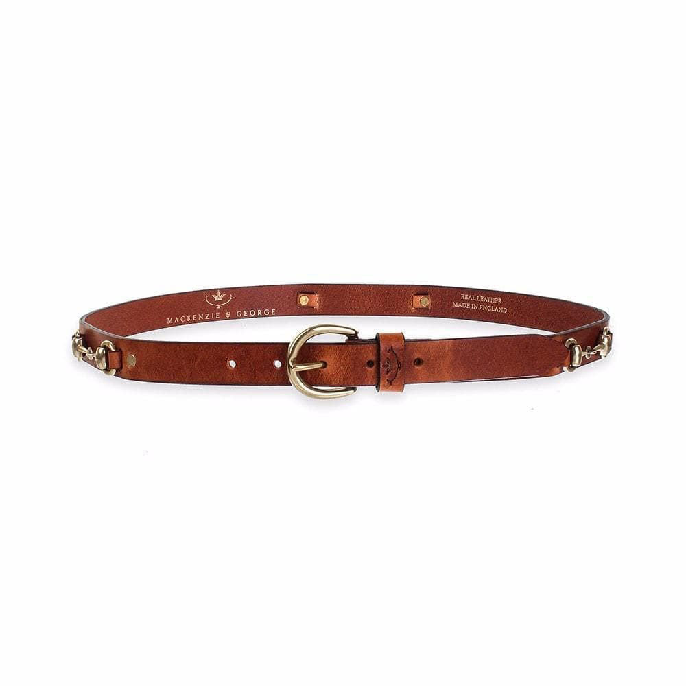 Mackenzie & George Women's Badminton Leather Belt in Chestnut