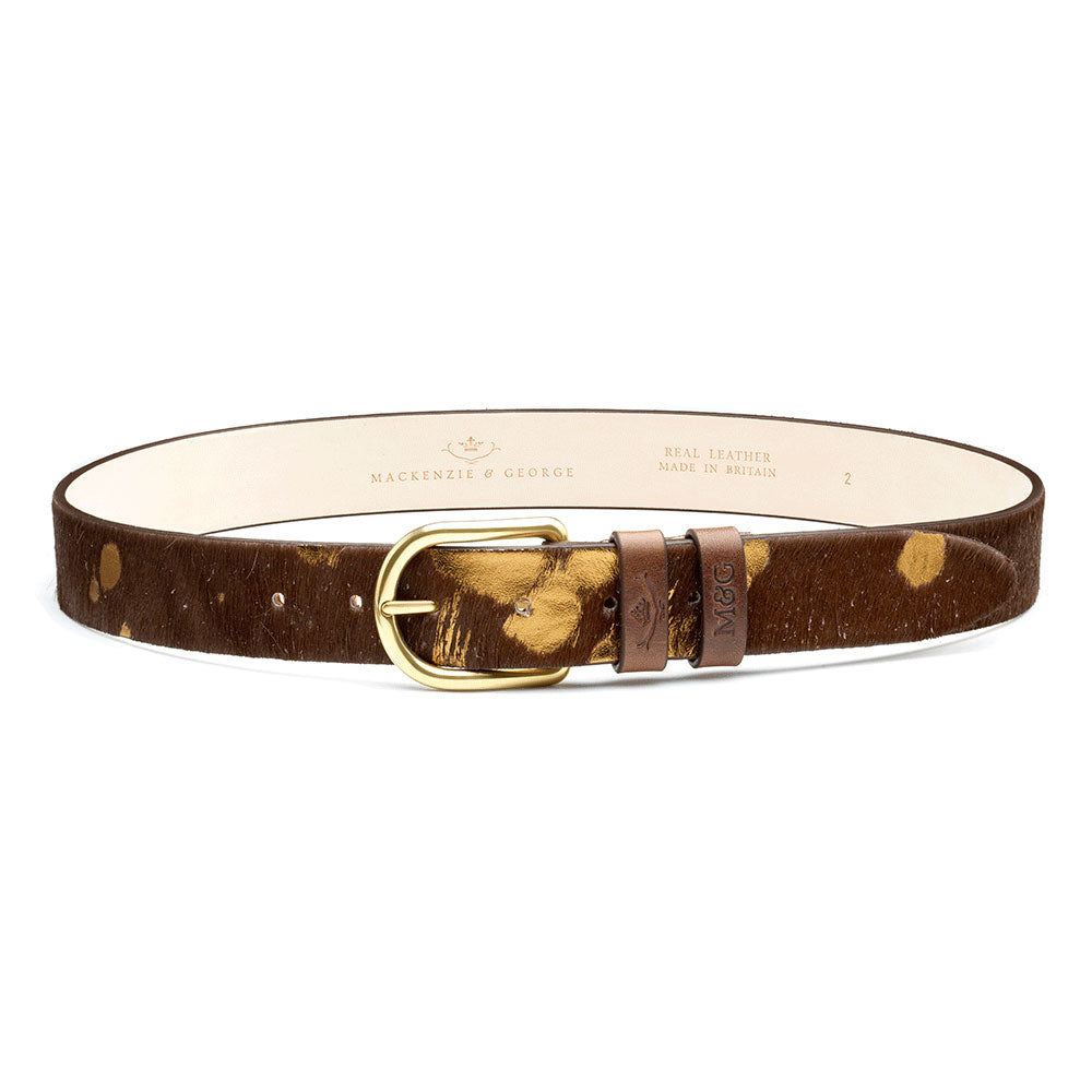 Mackenzie & George Women's Tetbury Belt Shine Edition in Chocolate & Bronze