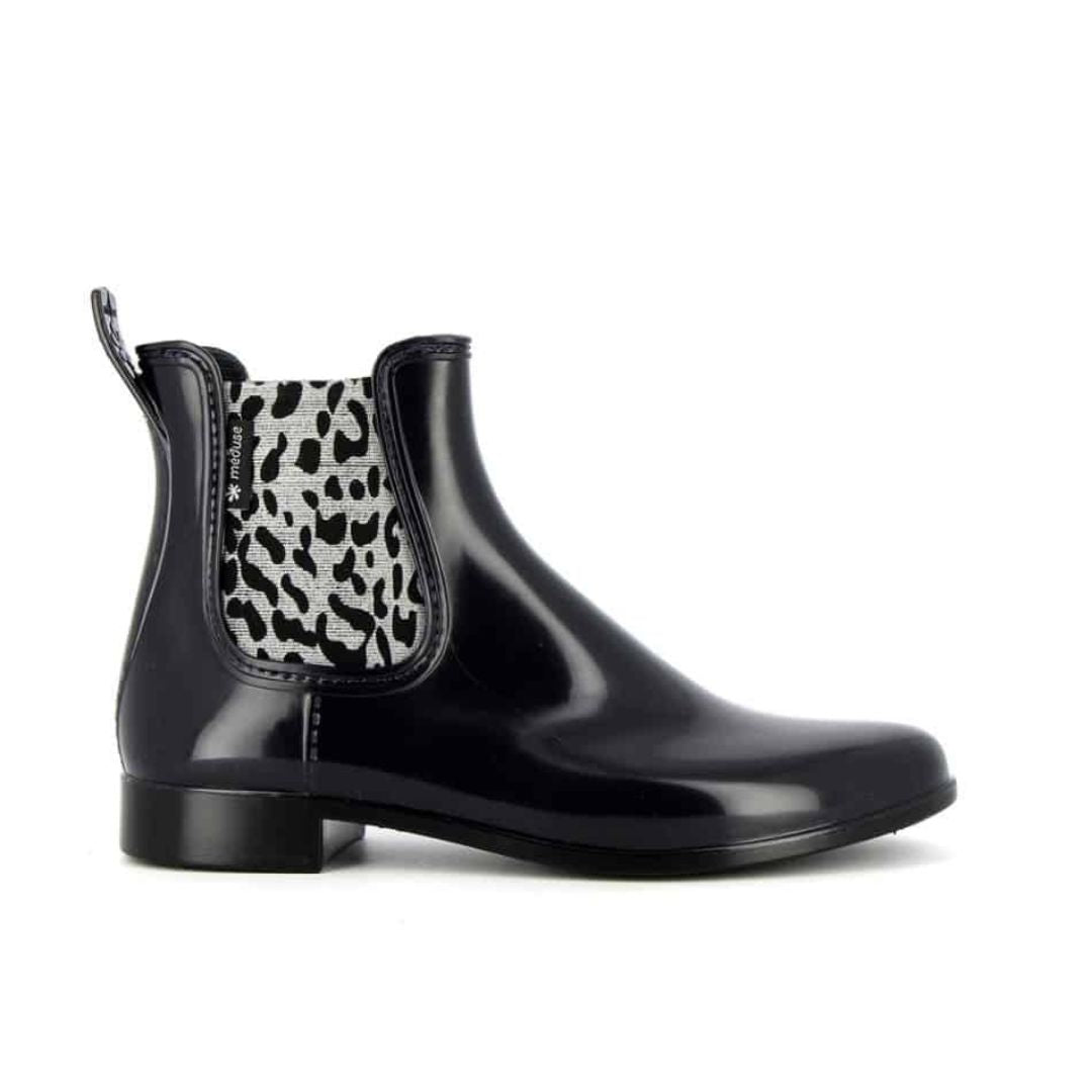Meduse Japard Ankle Boot in Night Blue & Leopard