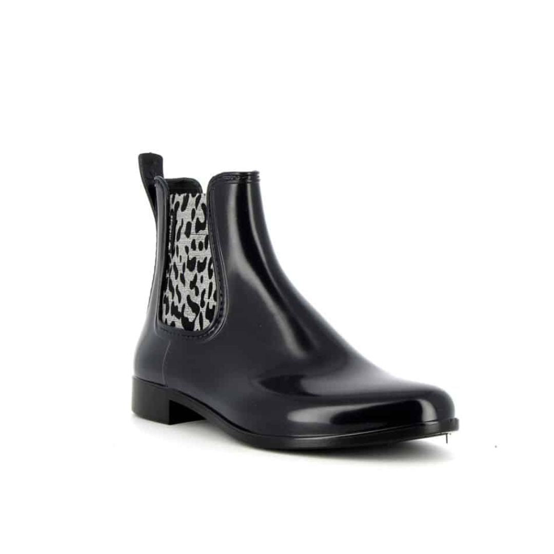 Meduse Japard Ankle Boot in Night Blue & Leopard