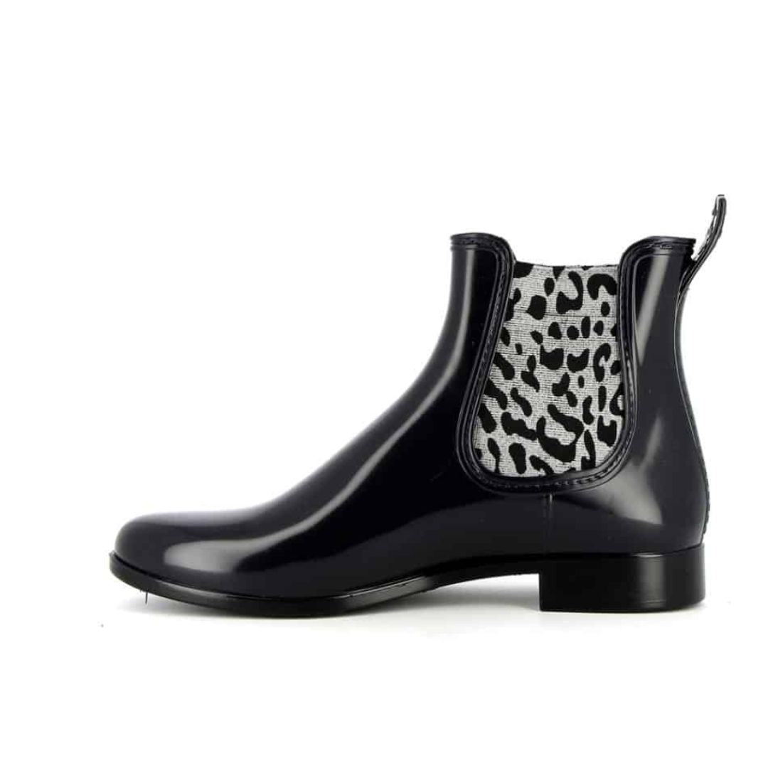 Meduse Japard Ankle Boot in Night Blue & Leopard
