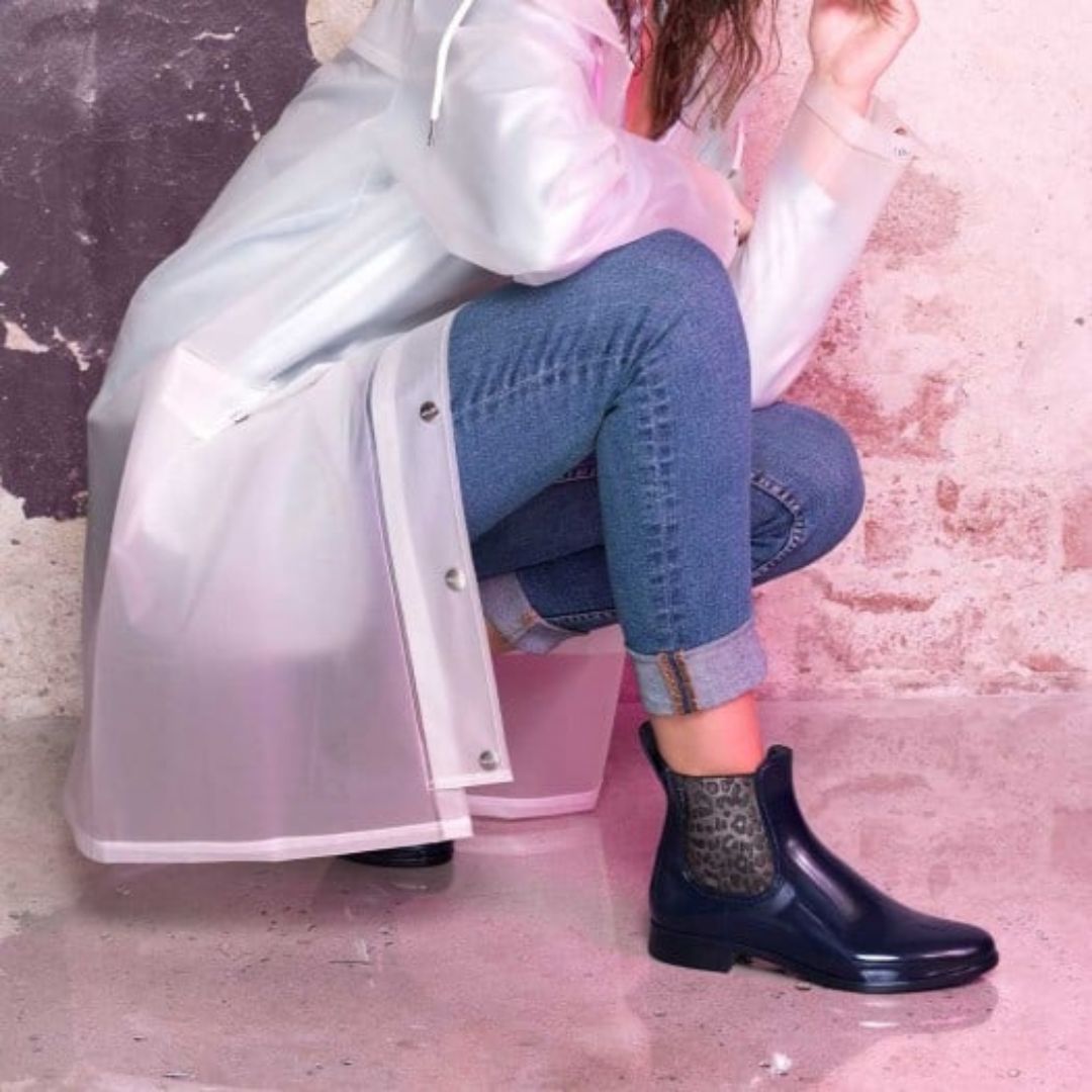 Meduse Japard Ankle Boot in Night Blue & Leopard