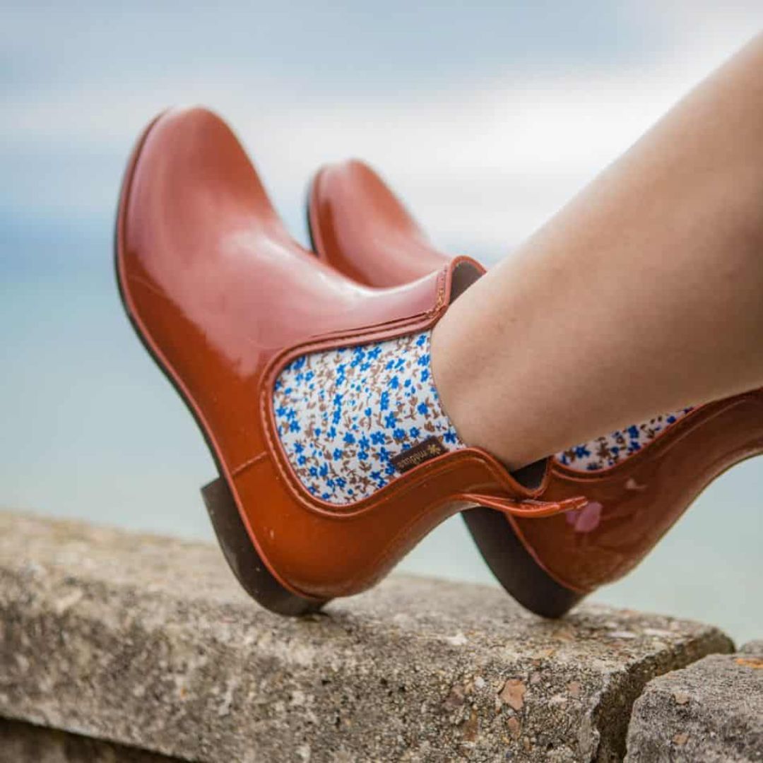Meduse Japflo Ankle Boot in Terracotta with Floral