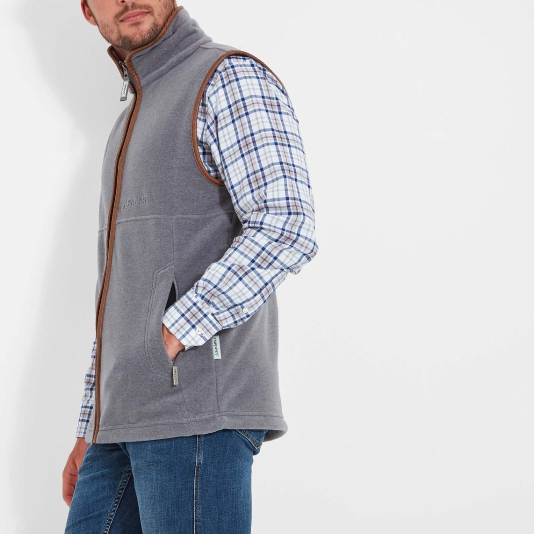 Schoffel Men's Oakham Fleece Gilet in Pewter