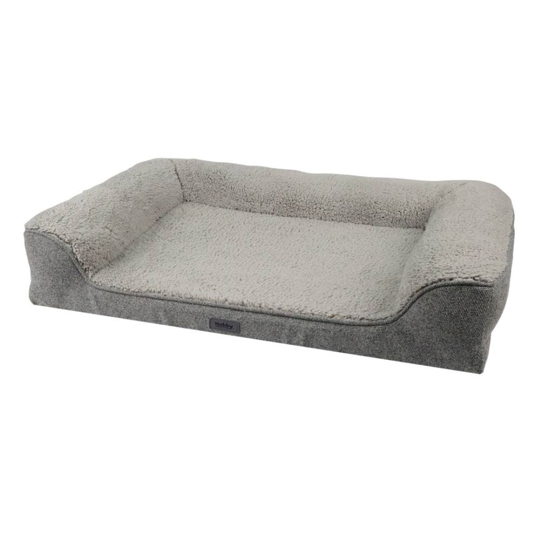 Nobby Calbu Orthopedic Square Dog Sofa in Grey