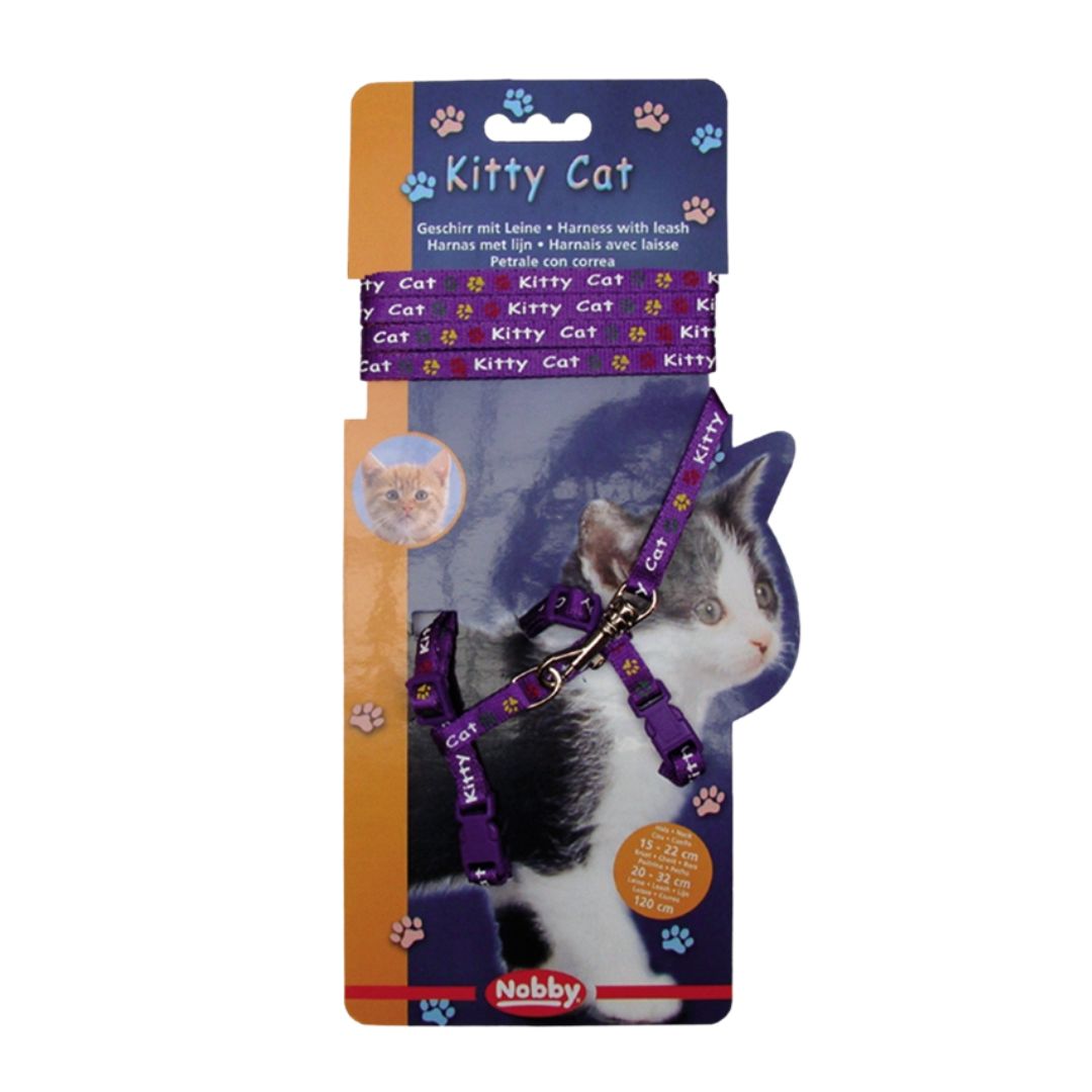 Nobby Kitty Cat Kitten Harness and Lead Set in Purple