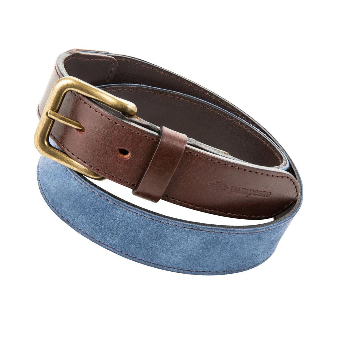 Mens navy leather on sale belt