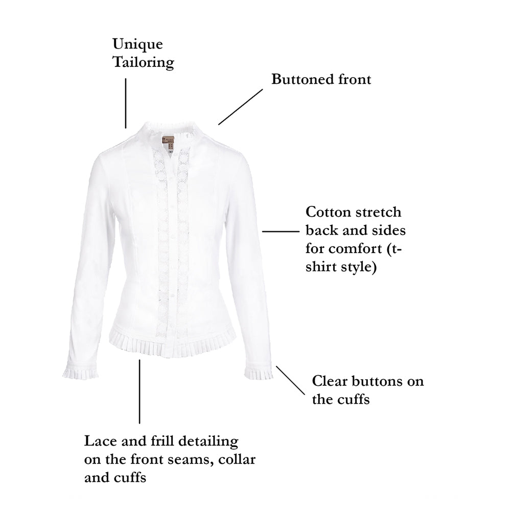 Welligogs Women's Phoebe Shirt in White Lace