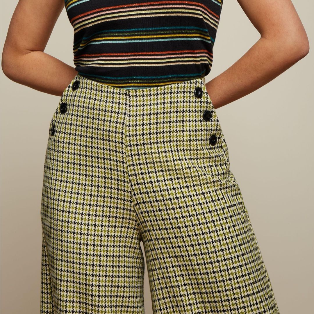 King Louie Women's Pia Culotte Pied-De-Paul in Woodbine Green