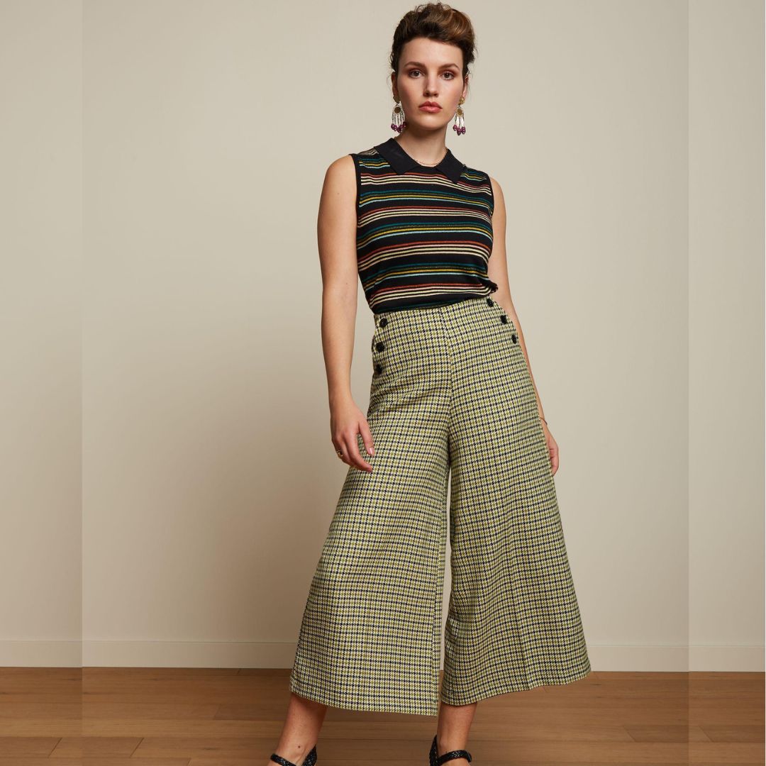 King Louie Women's Pia Culotte Pied-De-Paul in Woodbine Green