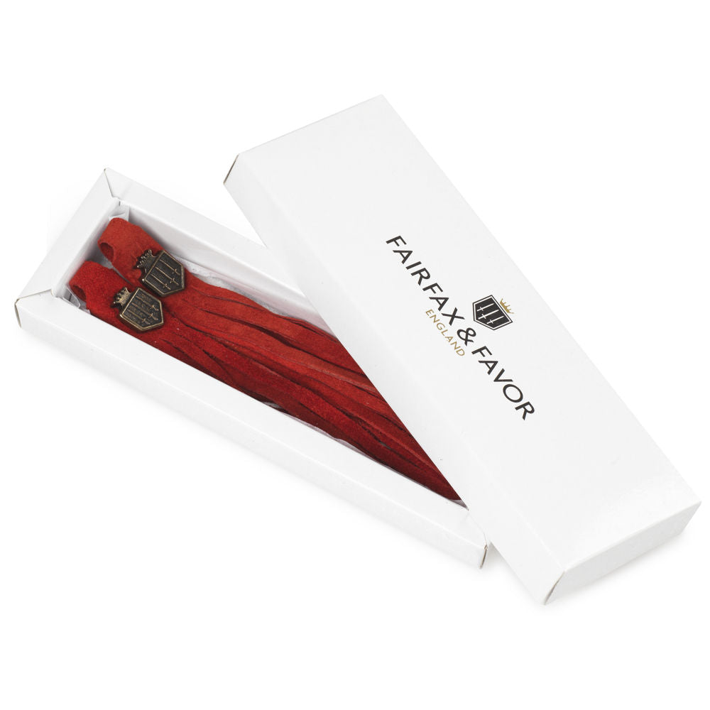 Fairfax & Favor suede boot tassels in red - RedMillsStore.ie