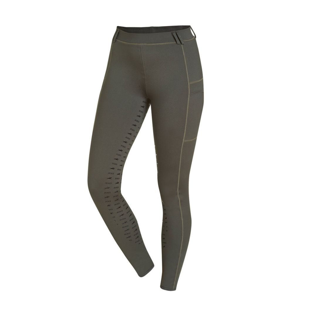 Schockemohle Women's New Pocket Riding Tights Style in Olive