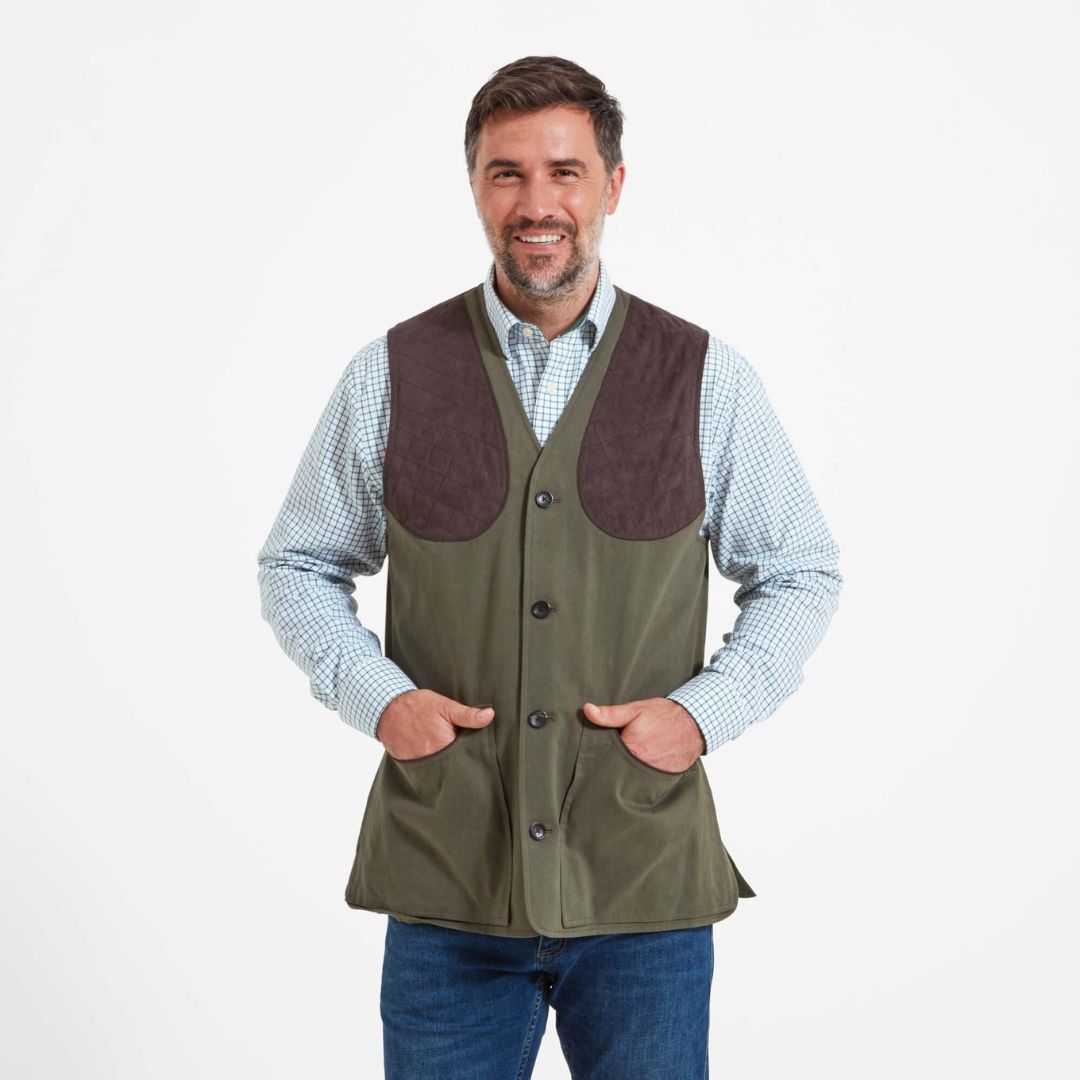 Schoffel Men's All Season Shooting Vest in Dark Olive