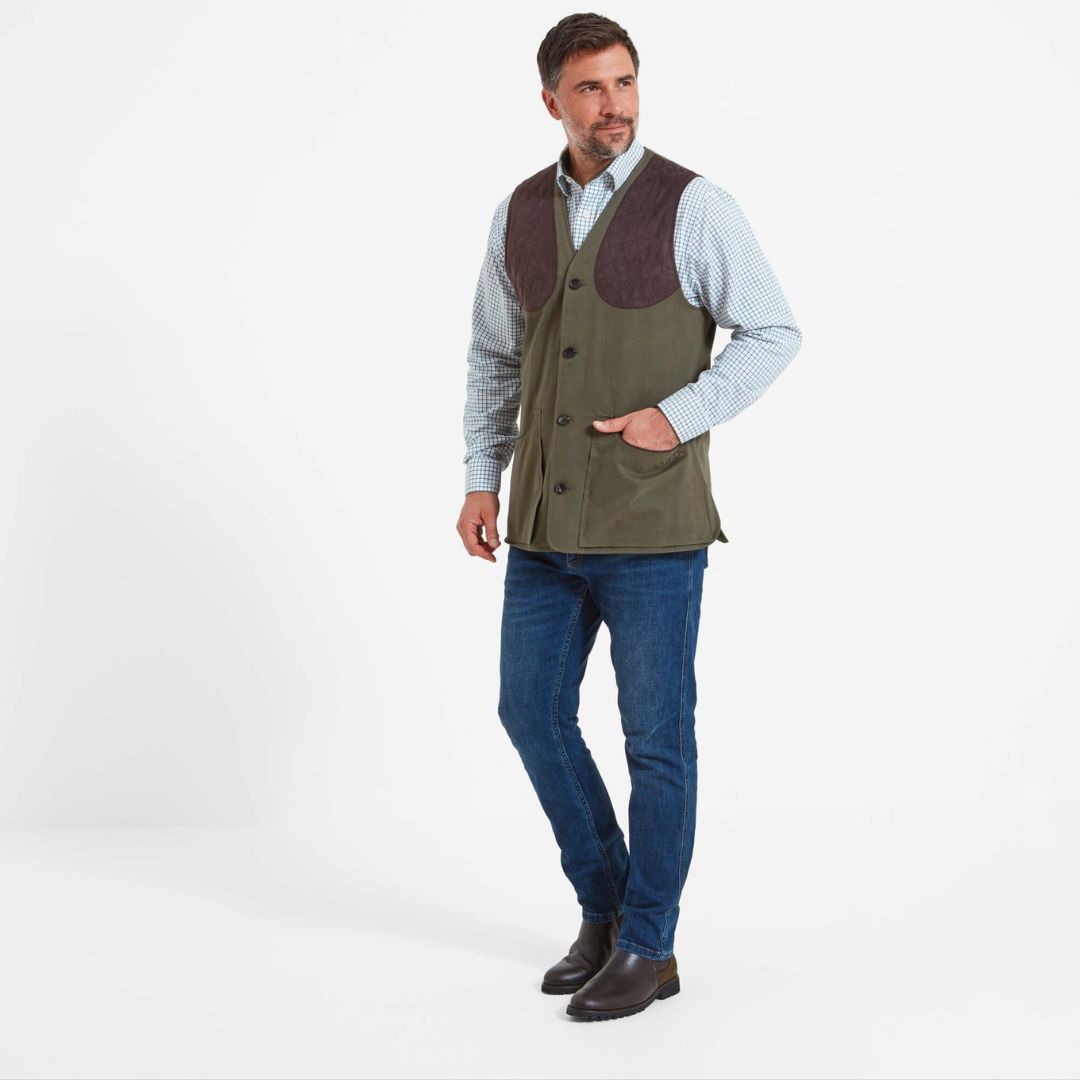 Schoffel Men's All Season Shooting Vest in Dark Olive