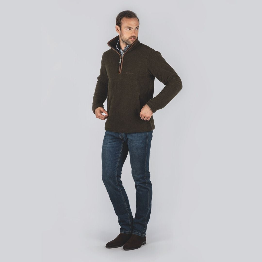 Schoffel Men's Berkeley 1/4 Zip Fleece in Dark Olive